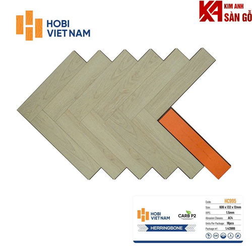 Sàn Gỗ Xương Cá Hobi 12mm+1,5 IXPE HC995